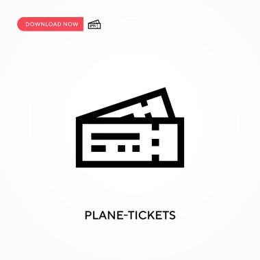 Uçak biletleri vektör ikonu. - Evet. Web sitesi veya mobil uygulama için modern, basit düz vektör çizimi