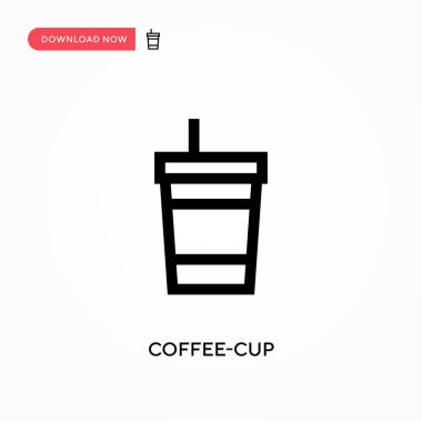 Kahve fincanı vektör simgesi. - Evet. Web sitesi veya mobil uygulama için modern, basit düz vektör çizimi