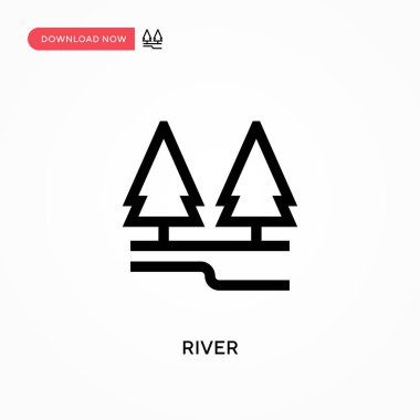 Nehir vektör simgesi. - Evet. Web sitesi veya mobil uygulama için modern, basit düz vektör çizimi