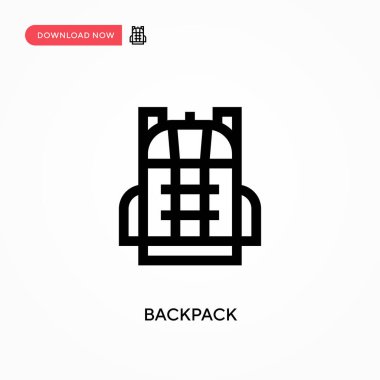 Sırt çantası vektör simgesi. - Evet. Web sitesi veya mobil uygulama için modern, basit düz vektör çizimi