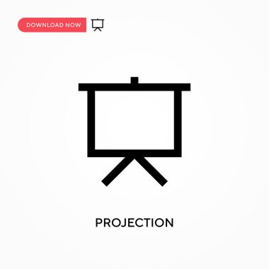 Projeksiyon vektör simgesi. - Evet. Web sitesi veya mobil uygulama için modern, basit düz vektör çizimi
