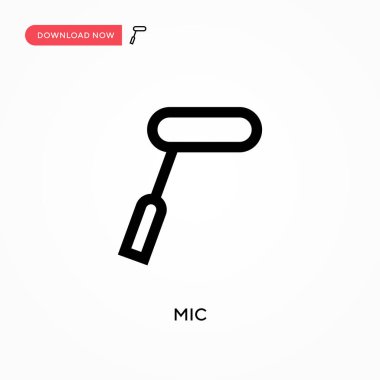 Mikrofon vektör simgesi. - Evet. Web sitesi veya mobil uygulama için modern, basit düz vektör çizimi