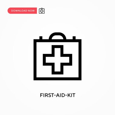 İlk yardım seti vektör simgesi. - Evet. Web sitesi veya mobil uygulama için modern, basit düz vektör çizimi