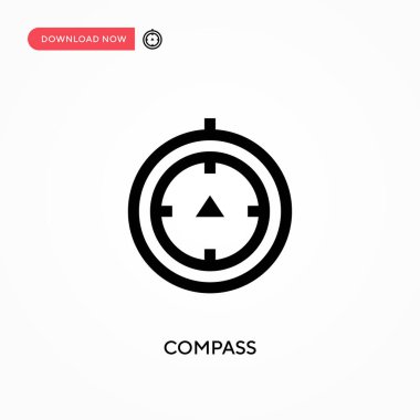 Pusula vektör simgesi. - Evet. Web sitesi veya mobil uygulama için modern, basit düz vektör çizimi