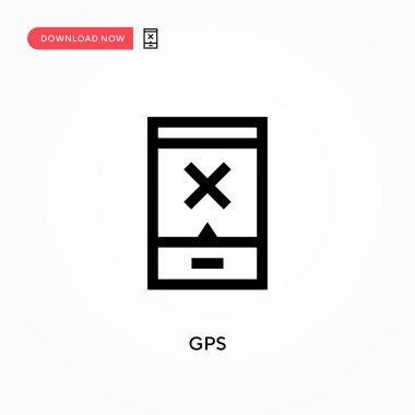 GPS vektör simgesi. - Evet. Web sitesi veya mobil uygulama için modern, basit düz vektör çizimi