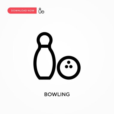 Bowling vektör simgesi. - Evet. Web sitesi veya mobil uygulama için modern, basit düz vektör çizimi