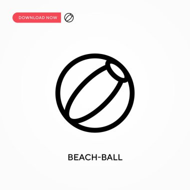Plaj topu vektör simgesi. - Evet. Web sitesi veya mobil uygulama için modern, basit düz vektör çizimi