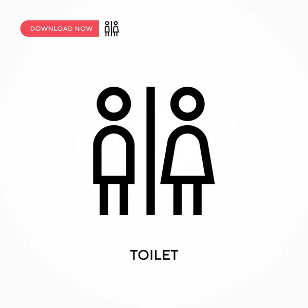 Toalettvektorikon Modern Enkel Platt Vektor Illustration För Webbplats Eller Mobilapp — Stock vektor