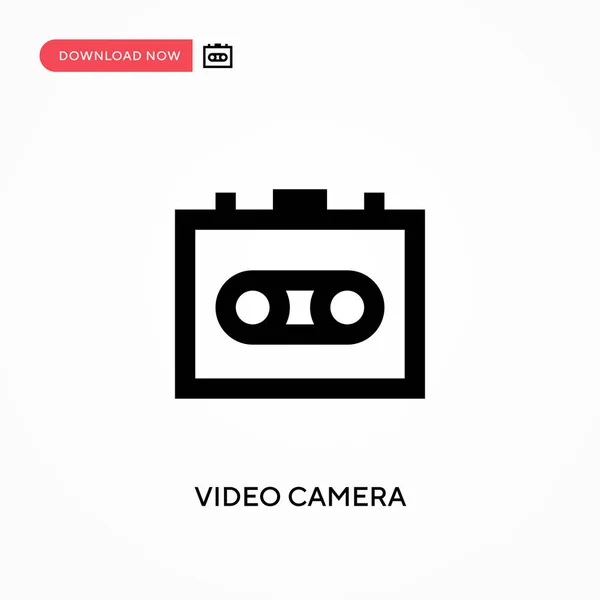 Icona Del Vettore Della Videocamera Moderna Semplice Illustrazione Vettoriale Piatta — Vettoriale Stock