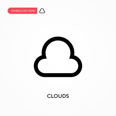 Bulut vektör simgesi. - Evet. Web sitesi veya mobil uygulama için modern, basit düz vektör çizimi