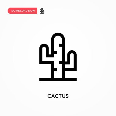 Kaktüs vektör simgesi. - Evet. Web sitesi veya mobil uygulama için modern, basit düz vektör çizimi