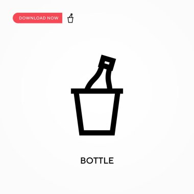 Şişe vektör simgesi. - Evet. Web sitesi veya mobil uygulama için modern, basit düz vektör çizimi