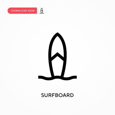 Sörf tahtası vektör simgesi. - Evet. Web sitesi veya mobil uygulama için modern, basit düz vektör çizimi