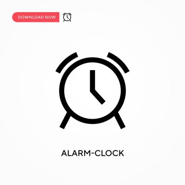Alarm saat vektör simgesi. - Evet. Web sitesi veya mobil uygulama için modern, basit düz vektör çizimi
