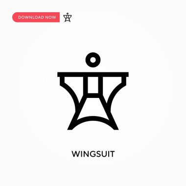 Wingsuit vektör simgesi. - Evet. Web sitesi veya mobil uygulama için modern, basit düz vektör çizimi