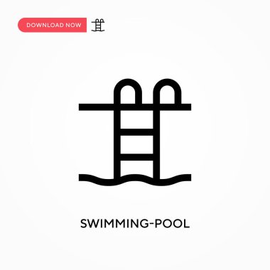 Yüzme havuzu vektör simgesi. - Evet. Web sitesi veya mobil uygulama için modern, basit düz vektör çizimi