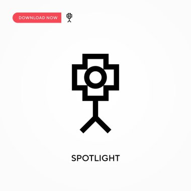 Spotlight vektör simgesi. - Evet. Web sitesi veya mobil uygulama için modern, basit düz vektör çizimi