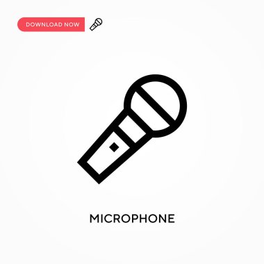 Mikrofon vektör simgesi. - Evet. Web sitesi veya mobil uygulama için modern, basit düz vektör çizimi