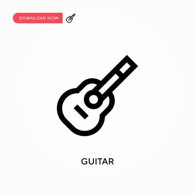 Gitar vektör simgesi. - Evet. Web sitesi veya mobil uygulama için modern, basit düz vektör çizimi
