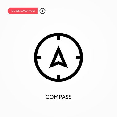 Pusula vektör simgesi. - Evet. Web sitesi veya mobil uygulama için modern, basit düz vektör çizimi