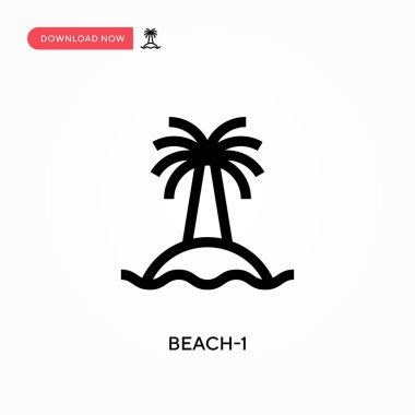 Plaj-1 vektör simgesi. - Evet. Web sitesi veya mobil uygulama için modern, basit düz vektör çizimi