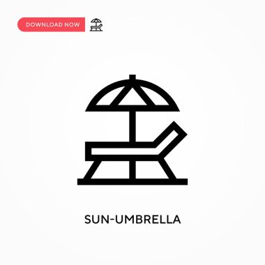 Güneş şemsiyesi vektör simgesi. - Evet. Web sitesi veya mobil uygulama için modern, basit düz vektör çizimi
