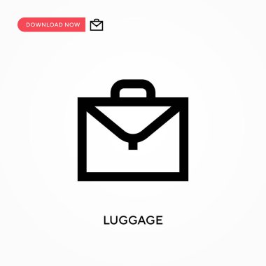 Bagaj vektör simgesi. - Evet. Web sitesi veya mobil uygulama için modern, basit düz vektör çizimi