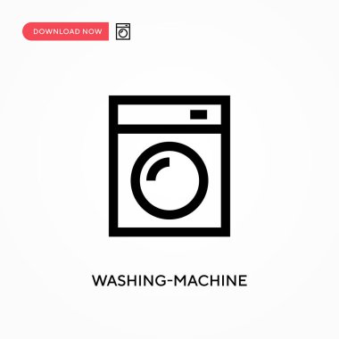 Çamaşır makinesi vektör simgesi. - Evet. Web sitesi veya mobil uygulama için modern, basit düz vektör çizimi