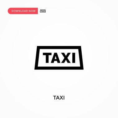Taksi vektör simgesi. - Evet. Web sitesi veya mobil uygulama için modern, basit düz vektör çizimi