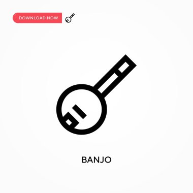 Banjo vektör simgesi. - Evet. Web sitesi veya mobil uygulama için modern, basit düz vektör çizimi