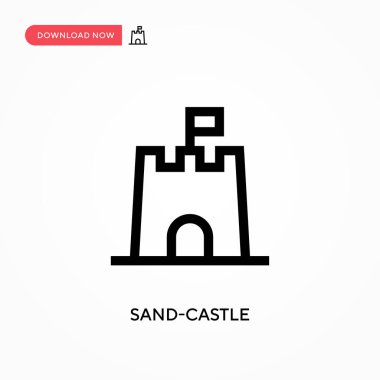 Kumdan kale vektör simgesi. - Evet. Web sitesi veya mobil uygulama için modern, basit düz vektör çizimi