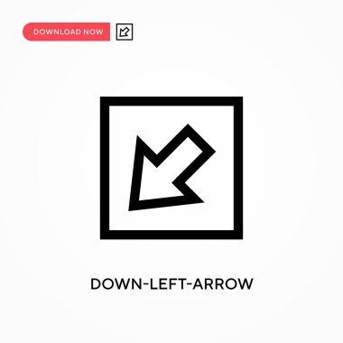 Sol aşağı ok vektör simgesi. - Evet. Web sitesi veya mobil uygulama için modern, basit düz vektör çizimi