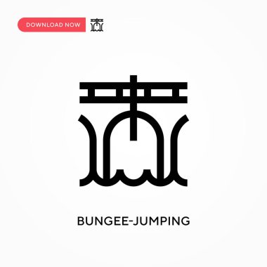 Bungee-jumping vektör simgesi. - Evet. Web sitesi veya mobil uygulama için modern, basit düz vektör çizimi