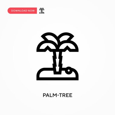 Palmiye ağacı vektör simgesi. - Evet. Web sitesi veya mobil uygulama için modern, basit düz vektör çizimi