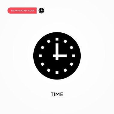 Zaman vektör simgesi. - Evet. Web sitesi veya mobil uygulama için modern, basit düz vektör çizimi