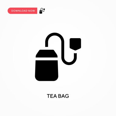 Çay poşeti vektör simgesi. - Evet. Web sitesi veya mobil uygulama için modern, basit düz vektör çizimi