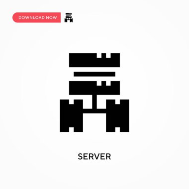 Sunucu vektör simgesi. - Evet. Web sitesi veya mobil uygulama için modern, basit düz vektör çizimi