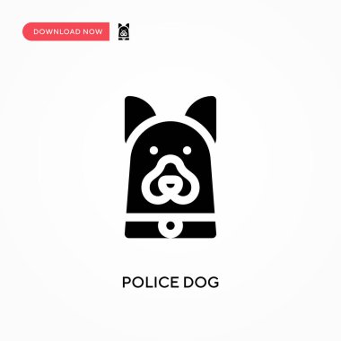 Polis köpeği vektör ikonu. - Evet. Web sitesi veya mobil uygulama için modern, basit düz vektör çizimi