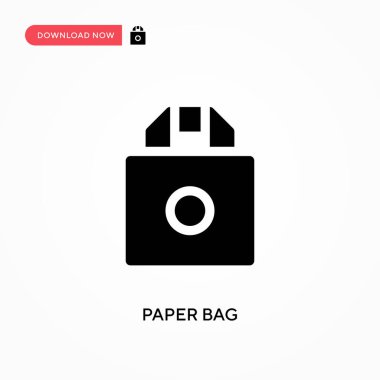 Kağıt torba vektör simgesi. - Evet. Web sitesi veya mobil uygulama için modern, basit düz vektör çizimi