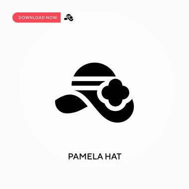 Pamela şapka vektör simgesi. - Evet. Web sitesi veya mobil uygulama için modern, basit düz vektör çizimi