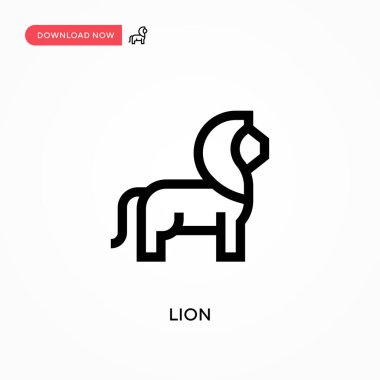 Aslan vektör simgesi. - Evet. Web sitesi veya mobil uygulama için modern, basit düz vektör çizimi