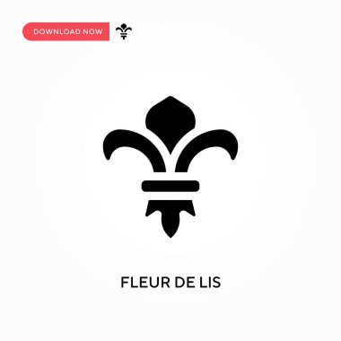 Fleur de lis vektör simgesi. - Evet. Web sitesi veya mobil uygulama için modern, basit düz vektör çizimi