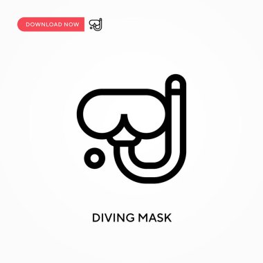 Dalış maskesi vektör simgesi. - Evet. Web sitesi veya mobil uygulama için modern, basit düz vektör çizimi