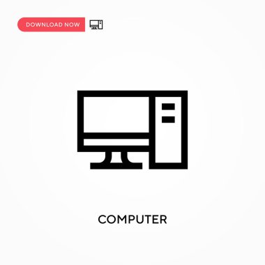 Bilgisayar vektör simgesi. - Evet. Web sitesi veya mobil uygulama için modern, basit düz vektör çizimi