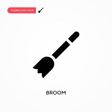 Süpürge vektör simgesi. - Evet. Web sitesi veya mobil uygulama için modern, basit düz vektör çizimi