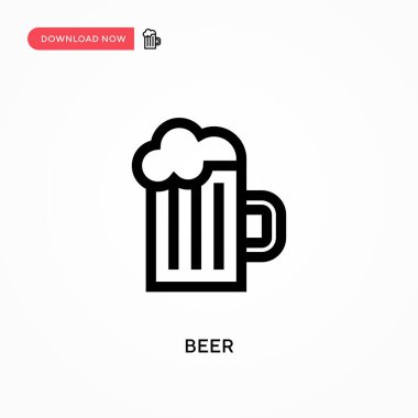 Bira vektör simgesi. - Evet. Web sitesi veya mobil uygulama için modern, basit düz vektör çizimi