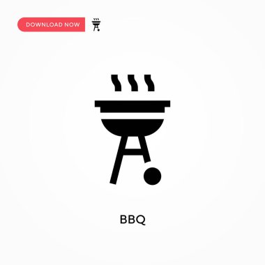BBQ vektör simgesi. - Evet. Web sitesi veya mobil uygulama için modern, basit düz vektör çizimi