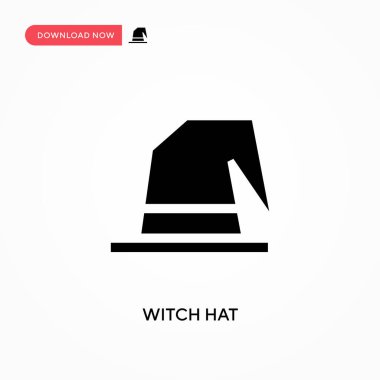 Cadı şapkası vektör simgesi. - Evet. Web sitesi veya mobil uygulama için modern, basit düz vektör çizimi