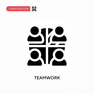 Takım çalışması vektör simgesi. - Evet. Web sitesi veya mobil uygulama için modern, basit düz vektör çizimi