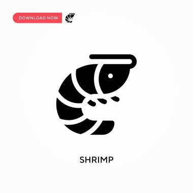 Karides vektör simgesi. - Evet. Web sitesi veya mobil uygulama için modern, basit düz vektör çizimi